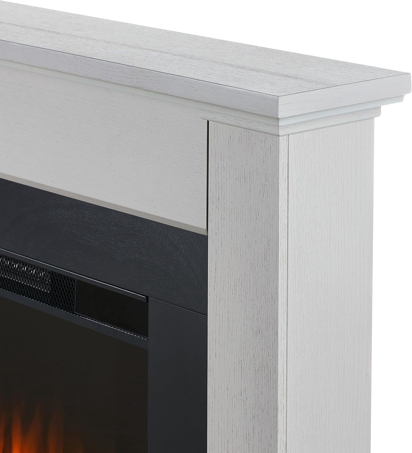 Real Flame Tejon 52" Slim Electric Fireplace in Bone White