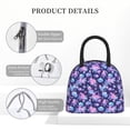 thumbnail image 4 of Rateoe White Skull Flower Pattern Lunch Bag Women, Lunch Box, Lunch Bag, Small Leakproof Lunch Tote Large Capacity Reusable Insulated Cooler Lunch Container, 4 of 6