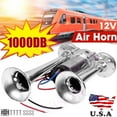 thumbnail image 2 of Air Train Horn Kit for Truck Car Super Loud 1000DB 12V Electric Trains Horns US, 2 of 5