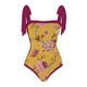 thumbnail image 3 of Traje de baño de dos piezas para mujer, trajes de baño para mujer, bikini de una pieza con cordones y estampado, traje de baño de dos piezas con falda larga para mujer, 3 of 4