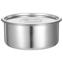 FRCOLOR Stainless Steel Steamed Egg Bowl with Lid Food Storage Container for Soup Dessert Meal Prep for Kitchen Restaurant Outdoor Activities 14cm