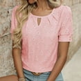thumbnail image 4 of TYGHBN Women's Round Neck T Shirt with Ruching Detail for Casual Home and Outdoor Wear Comfortable Spring Summer Top Pairs Perfectly with Jeans Short Sleeve Athletic Top Women Casual Shirts Summer, 4 of 7
