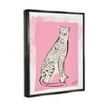 thumbnail image 2 of Stupell Industries Modern Cheetah Ink Lines Blocked Pink Border Graphic Art Jet Black Floating Framed Canvas Print Wall Art, Design by Kendra Shedenhelm, 2 of 5