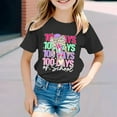 thumbnail image 2 of HUITKMM Girls Shirts Girls' Back To School Bow Print Short Sleeve Top Stylish and Comfortable, 2 of 4
