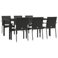 thumbnail image 6 of vidaXL Patio Dining Set Outdoor Conversation Set with Cushions Poly Rattan, 6 of 24