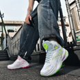thumbnail image 6 of Bolognifi Men's Basketball Shoes High-Top Volleyball Non-Slip Lightweight Indoor Outdoor Sport Sneakers Fans - GREENPINK_4, 6 of 7