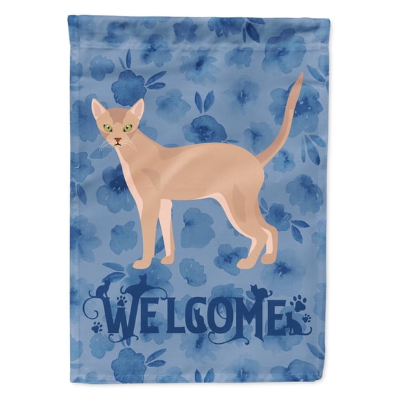 Fawn Abyssinian Cat Welcome Flag Canvas House Size