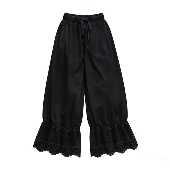 Women's Pants, Women's Cute Lace Trim Long Bloomers Pants Ruffle Vintage Pantaloons Summer Beach Travel Vacation Pants