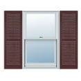 thumbnail image 2 of 15 Inch x 59 Inch Standard Louver Exterior Vinyl Window Shutters, Burgundy (Pair), 2 of 2