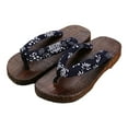 thumbnail image 1 of Sabots en Bois Style Japonais Traditionnel Sandales Tongs Bleues Rondes 41, 1 of 7