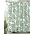 thumbnail image 2 of Fsddascl White Spring Floral Shower Curtain Set - Small 36" x 72" Washable Bathtub Curtain with 12 Hooks, Sage Green Botanical Watercolor Waterproof Fabric Stall Shower Curtains for Bathroom/Bathtub, 2 of 6