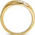 thumbnail image 2 of 14K Yellow Gold Ibgoodman With White Rhodium Men's Polished And Satin X 1/10 Carat Aa Quality Diamond Ringsize 10 - Jbsp, 2 of 5