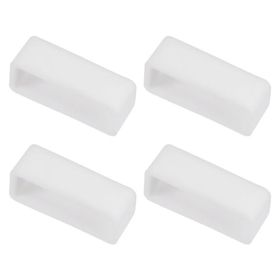 Uxcell Watch Band Strap Loops Silicone Watch Holder Keeper for 20mm Width Watch Band, White 4 Pack