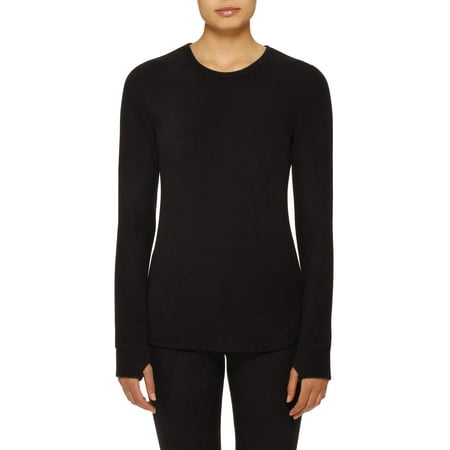 Polyester Thermal Shirt ClimateRight by Cuddl Duds Women's and Women's Plus Stretch Fleece Warm Long Underwear Top ()