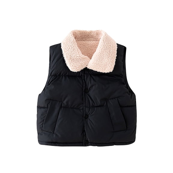 Toddler Boys Girls Puffer Vest Boys Vest Lightweight Water-Resistant Button Down Cute Jackets with Sleeveless Winter Warm Outerwear 18-24 Months