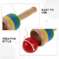 thumbnail image 2 of EeaseMX Juguete de madera con forma de taza y pelota Kendama, juguete creativo para ejercitar la coordinación ojo-mano, juego de habilidad para atrapar, regalo artesanal para niños y niñas (rojo), 2 of 7