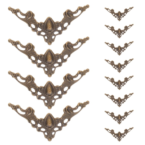 KALLORY Dark Brown Decorative Iron Corner Protectors for Books, Scrapbooks, Albums, and Craft Projects