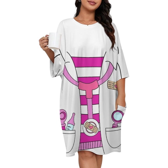 Doc Mcstuffins Costume Sleepshirts For Sleeping Travels Loose Sleepdress Pajama Dress Soft Nightdress Sleepwear