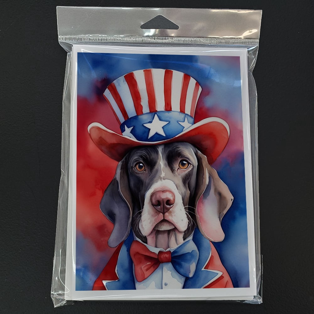 Pointer Patriotic American Greeting Cards Pack of 8 7 in x 5 in