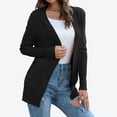 thumbnail image 2 of NIUREDLTD Women's Cardigan Women's Solid Color Knitted Jacket Solid Color Cotton Pocket Cardigan Outer Sweater Cardigan Sweaters For Women Black M, 2 of 6