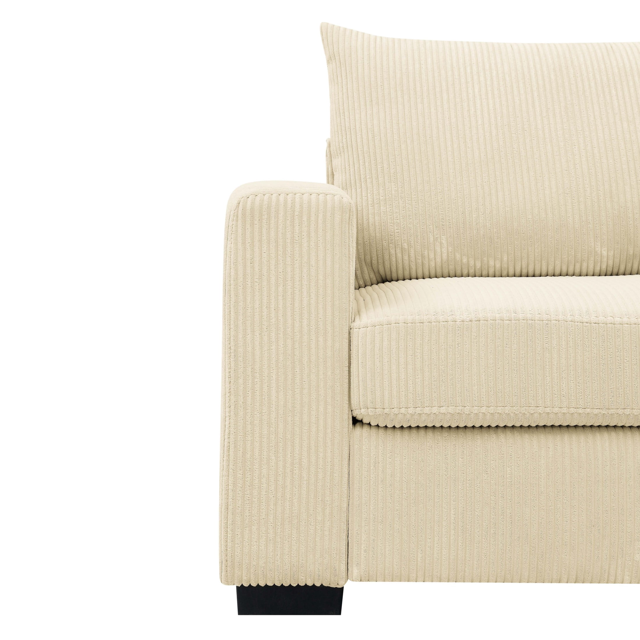 Aukfa 89" Corduroy Sofa, Comfy 3 Seater Couch for Living Room, Small Space, Apartment, Beige