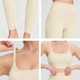 thumbnail image 5 of MXUIKV Workout Sets for Women Lightweight Yoga Tight Fitted Cropped Spaghetti Strap Top High Waist Trousers(Large,Khaki), 5 of 6