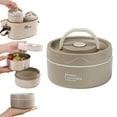 thumbnail image 2 of 304 Stainless Steel Insulated Soup Food Jar, Portable Round Lunch Container With Wide Mouth, Leakproof Thermal Bowl For Outdoor Dining, Small Brown Gray, 2 of 9