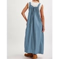 thumbnail image 4 of PUWEI Women's Loose Overall Dress Adjustable Straps Casual Barrel Midi Dress Bib Romper with Pockets, 4 of 7