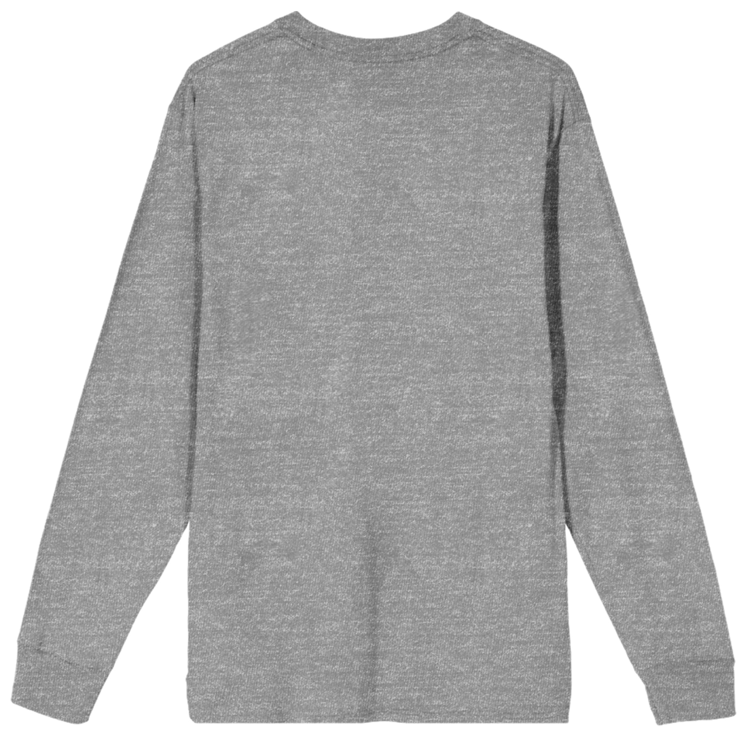 Five Nights at Freddy's Freddy Adult Heather Gray Long Sleeve Crew Neck Tee-XL