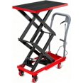 thumbnail image 1 of Hydraulic Lift Table Cart 330 lbs Capacity 50 In Double Scissor Lift Table with Locking Wheels and Non-Slip Platform for Material Handling Red, 1 of 8
