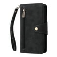 thumbnail image 3 of SaniMore for iPhone 14 6.1" 2022 Case, PU Leather 2 in 1 Zipper Wallet Removeable Wrist Strap Card Slots Cash Pocket Kickstand Shockproof Anti-fall Full Protective Shell For iPhone 14, Black, 3 of 15