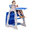 Goplus 3 in 1 Baby High Chair Convertible Play Table Seat Booster Toddler Feeding Tray Blue