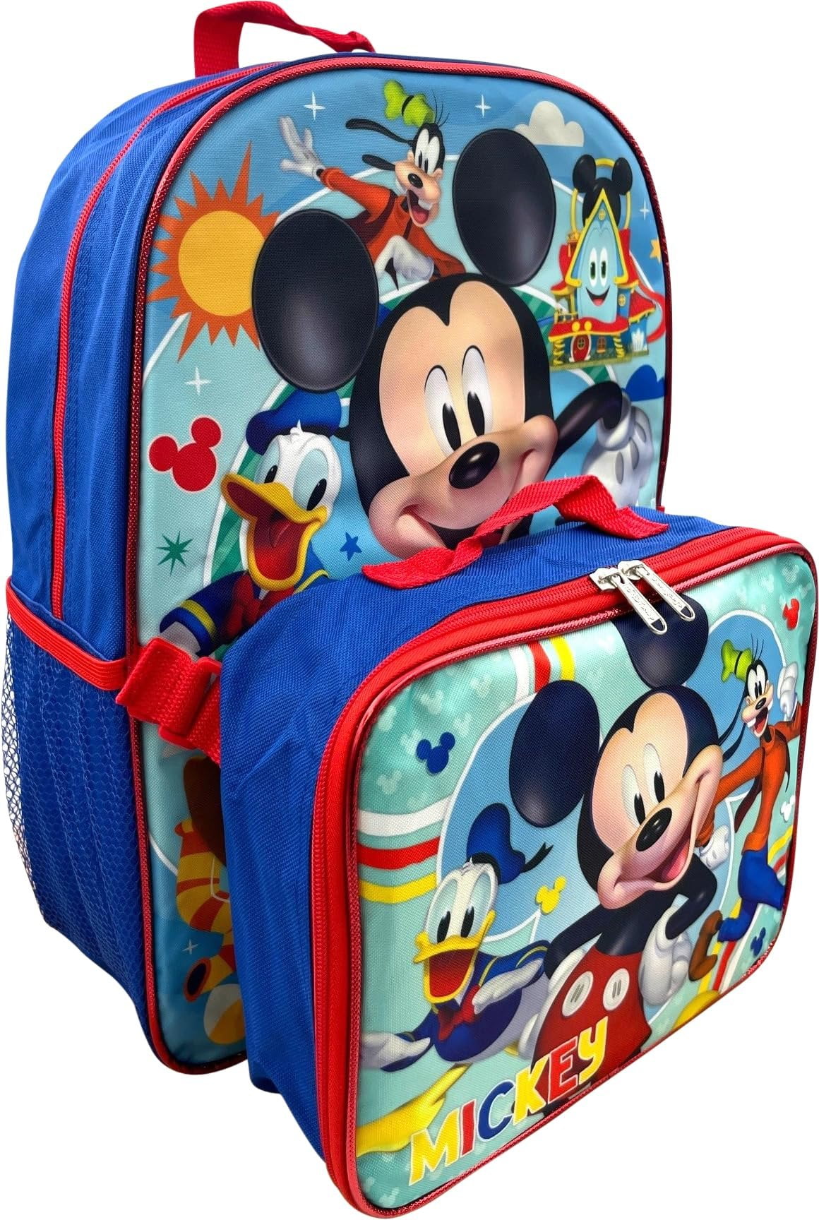 Disney Mickey Mouse 16" Backpack With Detachable Lunch Box Mickey-Fun House