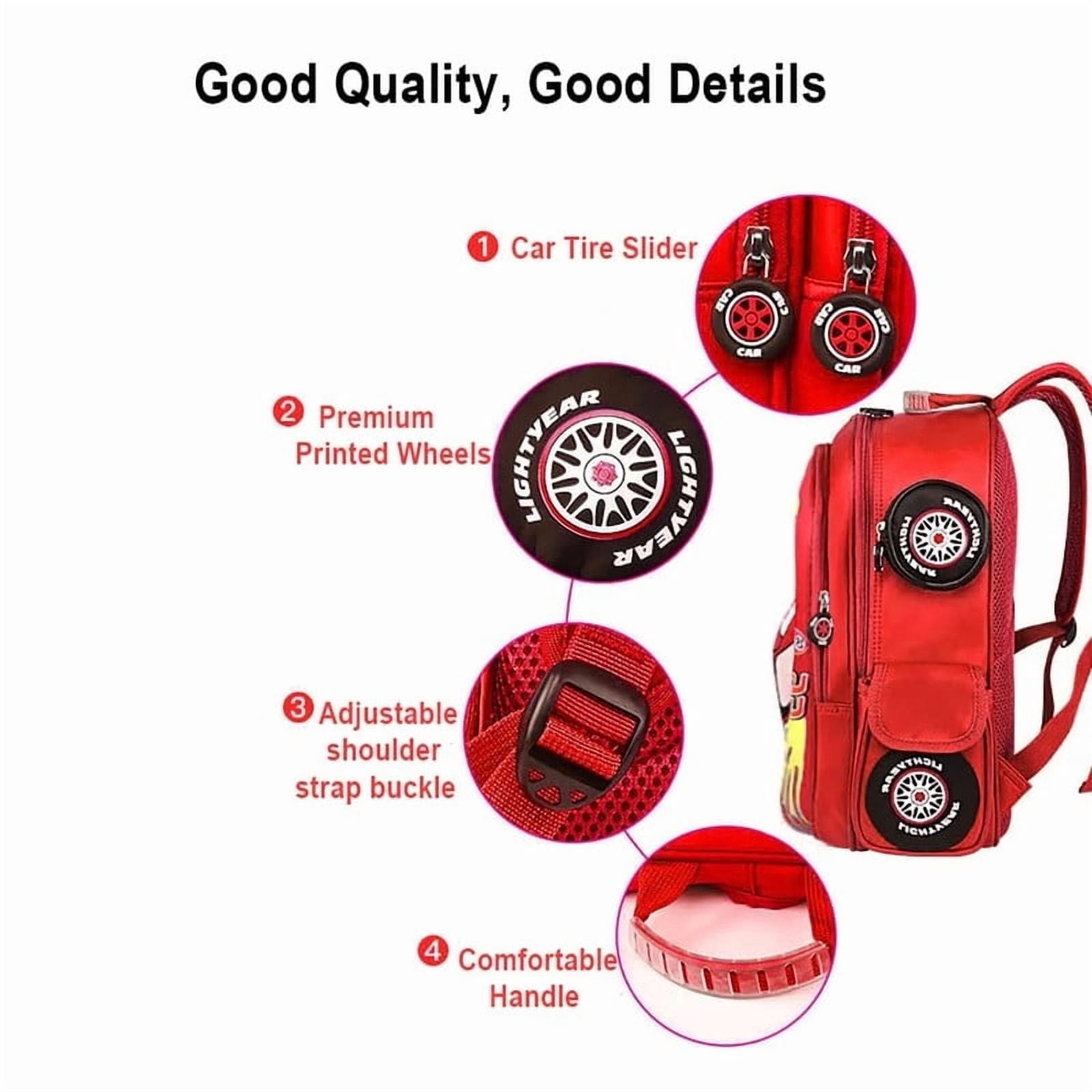 Car Cartoon Red Racing Bag 3D Pocket Backpack Mini Black Racing Backpack