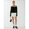 thumbnail image 3 of Off Shoulder Button Detail Sweater, 3 of 6