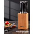 thumbnail image 2 of Aiheal Steak Knives Set of 8 with Beech Block, Stainless Steel Waved Pattern, Sharp Steak Knife, 2 of 6