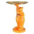 thumbnail image 1 of Escultura de oso polar con bandeja de resina para armario, mesa de comedor y hogar. Naranja, 1 of 8