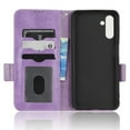 thumbnail image 3 of Dteck Case Compabile With Samsung Galaxy A33 5G 6.5 " 2022, PU Leather Surfcace Embossed Triangle Cash Pocket & Card Holders Flip Kickstand Detachable Lanyard Full Protective Wallet Case, Purple, 3 of 7