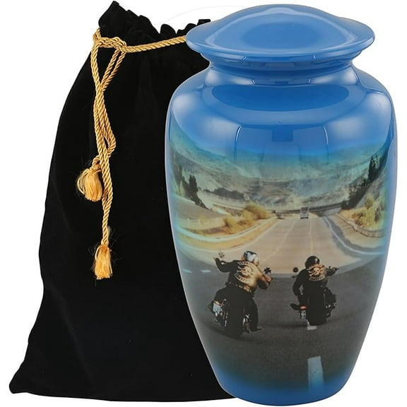 EDEN URNS Large Urns for Human Ashes Adult Male,Affordable Cremation Urn for Crematory or Funeral Blue…