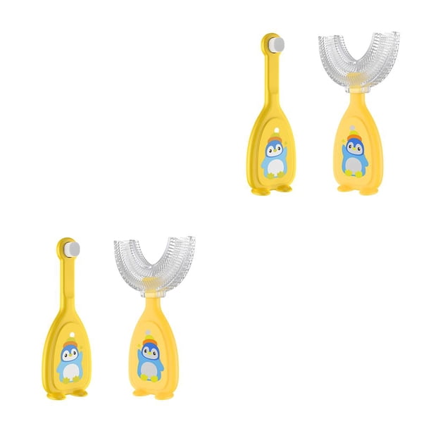 Minnieouse 2 uds cepillo de para bebé mordedor portátil cepillo de infantil con mango cuidado de los de los niños del hogar amarillo pequeño Amarillo Pequeño 2Conjunto