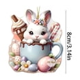 thumbnail image 3 of POLISE Spaces Bunny in Teacup with Flowers 2D Acrylic Easter Ornament for Tree, Wall or Shelf, Pastel Egg & Floral Design, Spring Home Decor & Gift for Collectors, 3 of 6