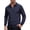 Navy, variant on UTSJKR Men's Cable Knit Detail Textured Knit Quarter-Zip Button up Collared Sweater, Collared Casual Pullover, Fall Winter Daily Street Warm Leisure Wear White S