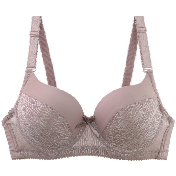 Fmbrln Bras for Women Minimizer Bras for Women Padded Underwire Lace Push Up Bra Adjustable Straps Full Support for Daily Wear Coffee 90B