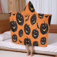 thumbnail image 5 of Classic Halloween Pumpkin Pattern Hooded Bath Towel，50"x30" for Ages 3 To 12 Kids, Quick Dry Lightweight Soft Microfiber Hood Beach Towel Cover Up for Kids, 5 of 7