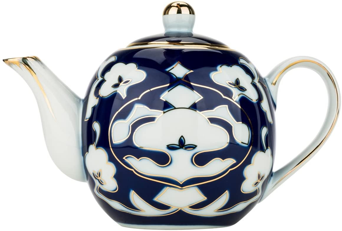 24 oz Porcelain Teapot, Large Old Fashioned Vintage Bone China Tea Pot