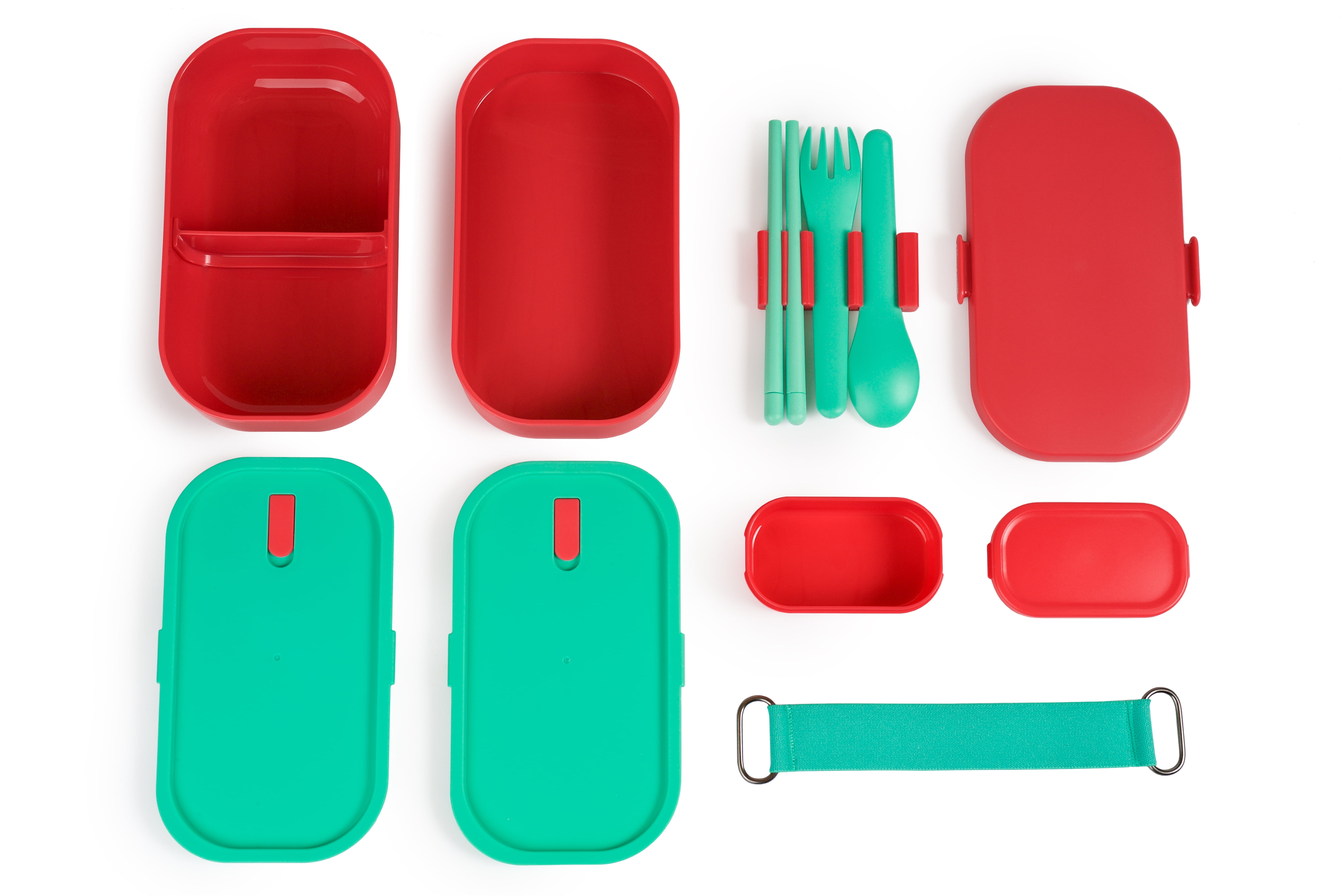 Insulated Stackable Bento Box for Adults with Reusable Chopsticks Japanese Lunch Box Microwavable & Leak Proof Lunch Containers for Men & Women Modern Cute Food Container with Compartments (Red)