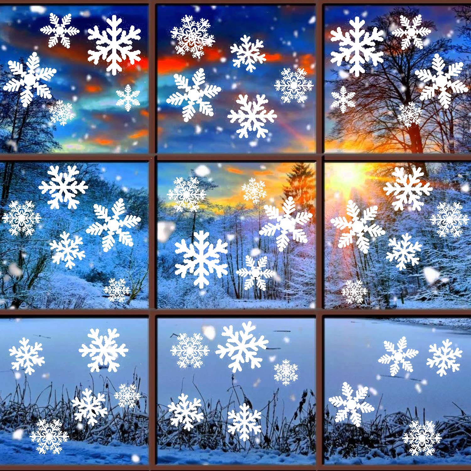 50pcs Christmas Snowflake Decorative Stickers Including Cartoon Car  Designs. Can Be Used For Window, Glass Door, Birthday Decoration, Graffiti,  Luggage, And Car/motorcycle/skateboard Waterproof Sticker