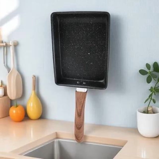 TABLZONE 1Ud Sartén Para Uso En Hogar Y Exterior Con Mango Protector Y Función Múltiple