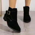 thumbnail image 4 of POROPL Ankle Boots for Women Fashion Suede Buckle Shoes,Boots Size 5.5, 4 of 7