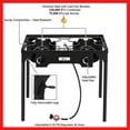 thumbnail image 2 of Hottest Double Burner Stove, Heavy Duty Outdoor Dual Propane with Windscreen and Detachable Legs Stand for Camping Cookout, Max. 150,000 total BTU/hr, 2 of 8